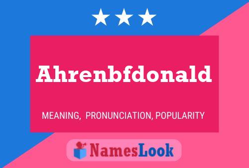 Ahrenbfdonald Name Poster