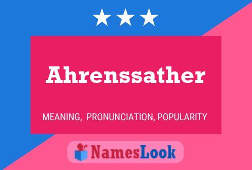 Ahrenssather Name Poster