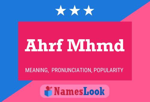 Ahrf Mhmd Name Poster