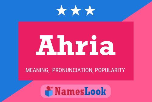 Ahria Name Poster