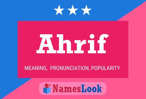 Ahrif Name Poster