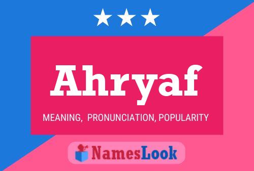 Ahryaf Name Poster