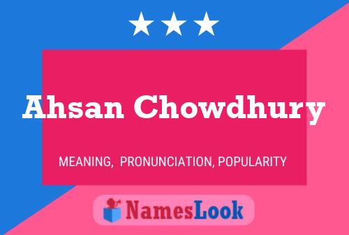 Ahsan Chowdhury Name Poster