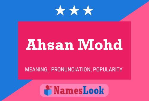 Ahsan Mohd Name Poster