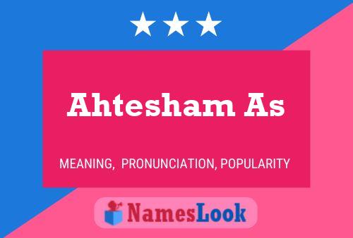 Ahtesham As Name Poster