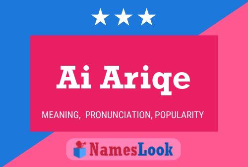 Ai Ariqe Name Poster