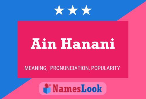 Ain Hanani Name Poster