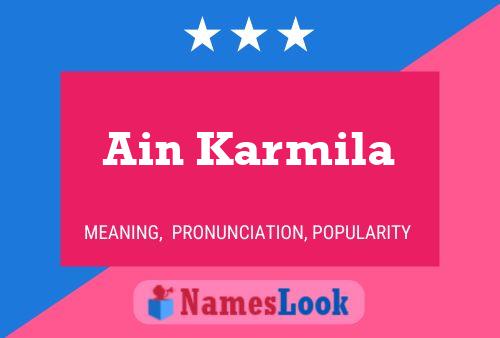 Ain Karmila Name Poster