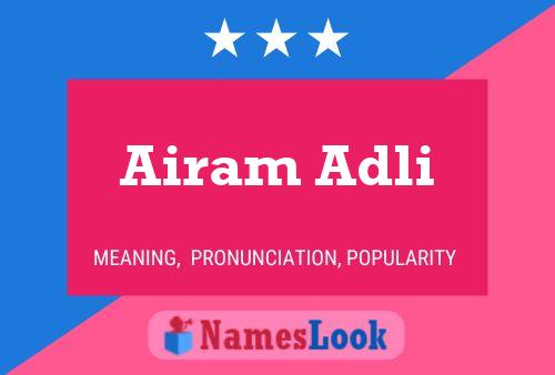 Airam Adli Name Poster