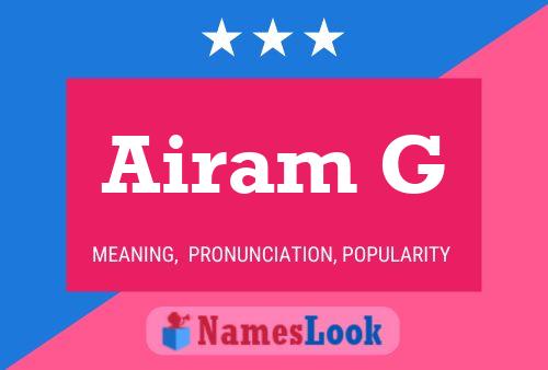 Airam G Name Poster