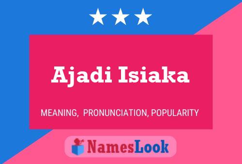 Ajadi Isiaka Name Poster