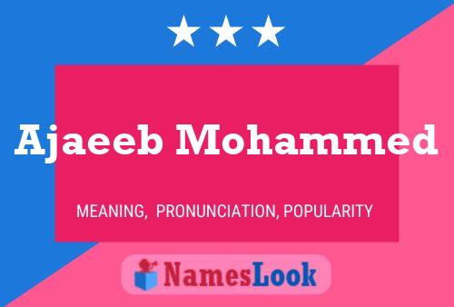 Ajaeeb Mohammed Name Poster