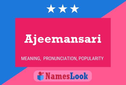 Ajeemansari Name Poster