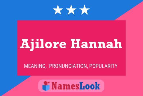 Ajilore Hannah Name Poster