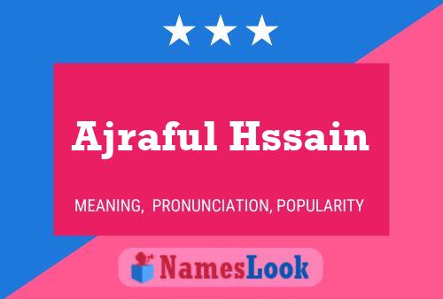 Ajraful Hssain Name Poster