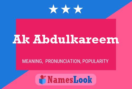 Ak Abdulkareem Name Poster