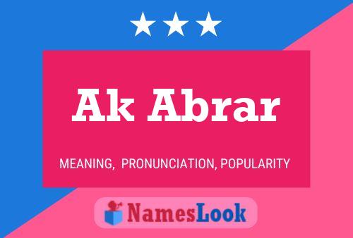 Ak Abrar Name Poster