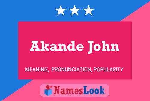 Akande John Name Poster