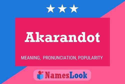 Akarandot Name Poster