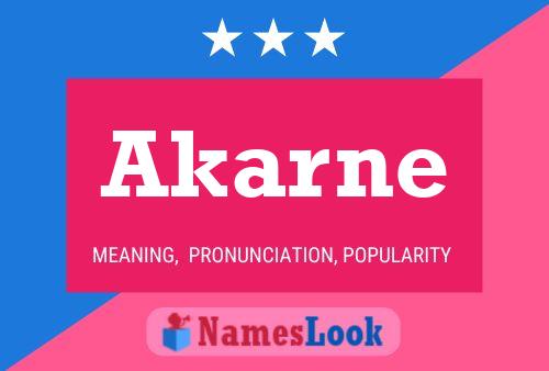 Akarne Name Poster