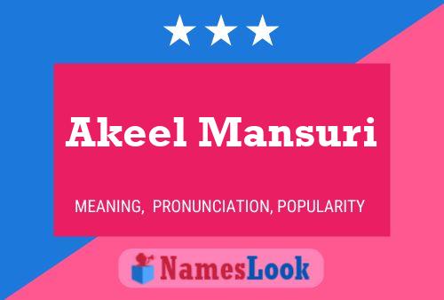 Akeel Mansuri Name Poster