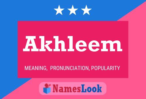 Akhleem Name Poster