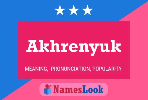 Akhrenyuk Name Poster