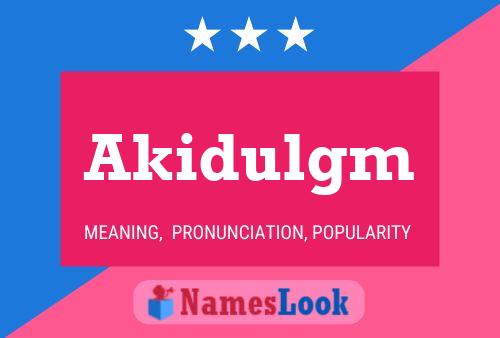 Akidulgm Name Poster