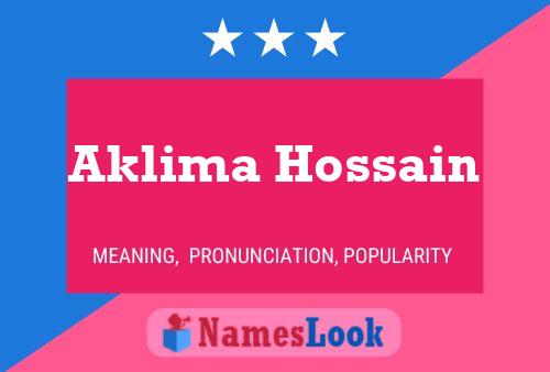 Aklima Hossain Name Poster