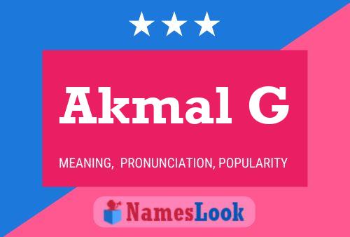 Akmal G Name Poster