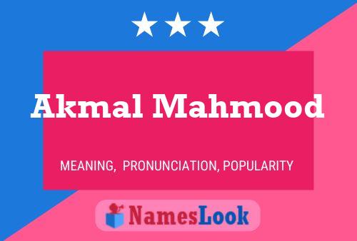 Akmal Mahmood Name Poster