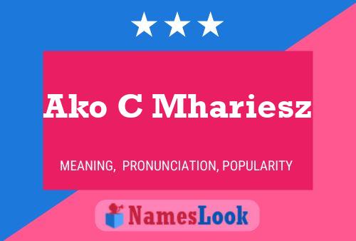 Ako C Mhariesz Name Poster