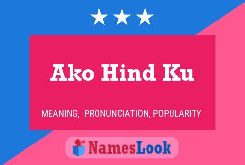 Ako Hind Ku Name Poster