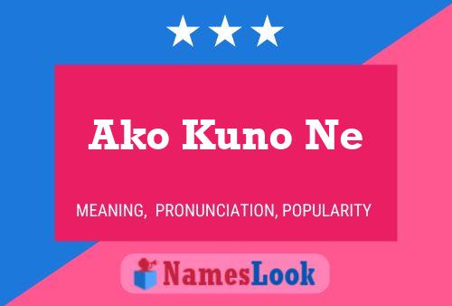 Ako Kuno Ne Name Poster