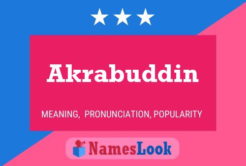 Akrabuddin Name Poster