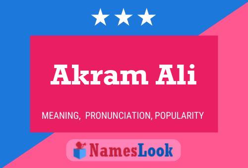 Akram Ali Name Poster