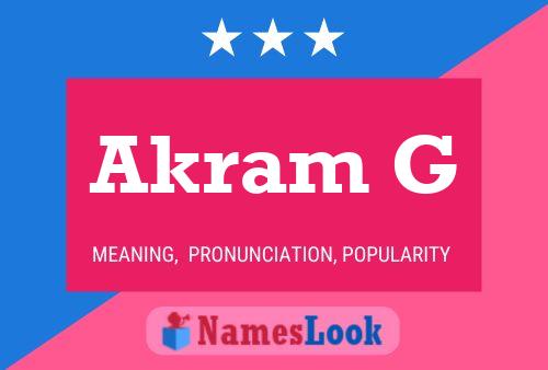 Akram G Name Poster