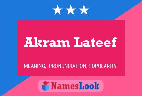 Akram Lateef Name Poster