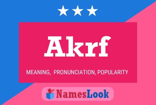 Akrf Name Poster