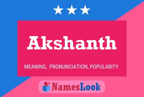 Akshanth Name Poster