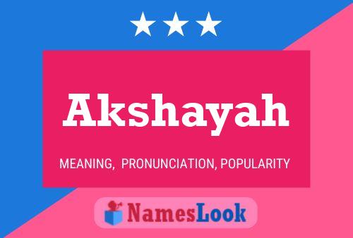 Akshayah Name Poster