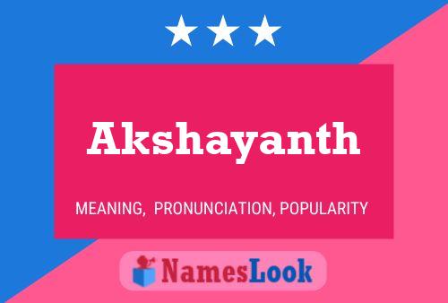 Akshayanth Name Poster