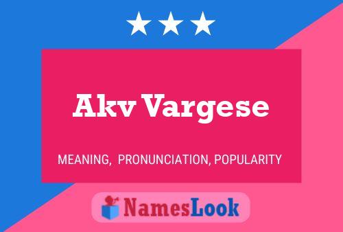 Akv Vargese Name Poster