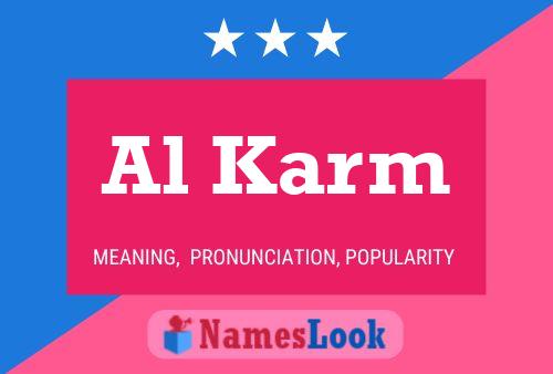 Al Karm Name Poster