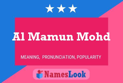 Al Mamun Mohd Name Poster