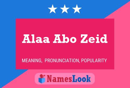 Alaa Abo Zeid Name Poster