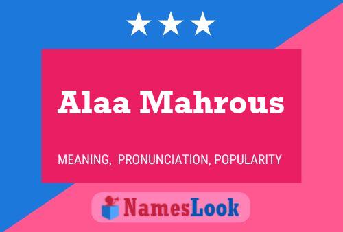 Alaa Mahrous Name Poster