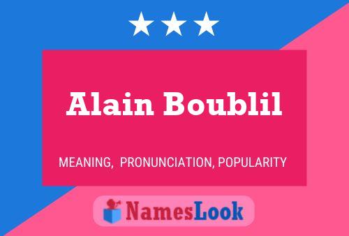 Alain Boublil Name Poster