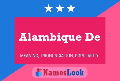 Alambique De Name Poster