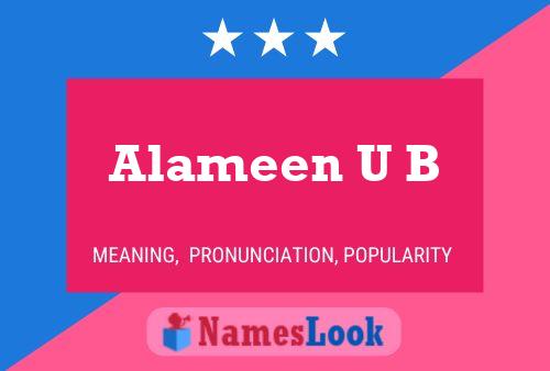 Alameen U B Name Poster